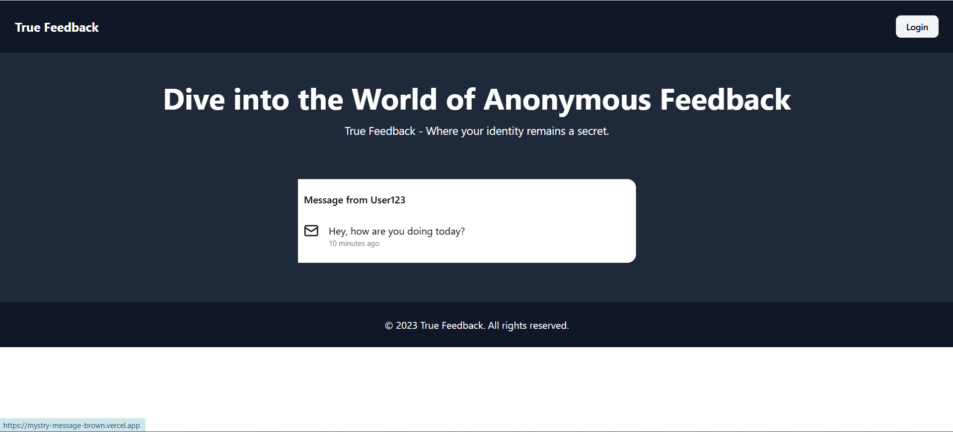 Mystery Message - AI Powered Anonymous Messaging